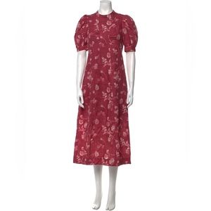 Sea pink floral shirt sleeve dress